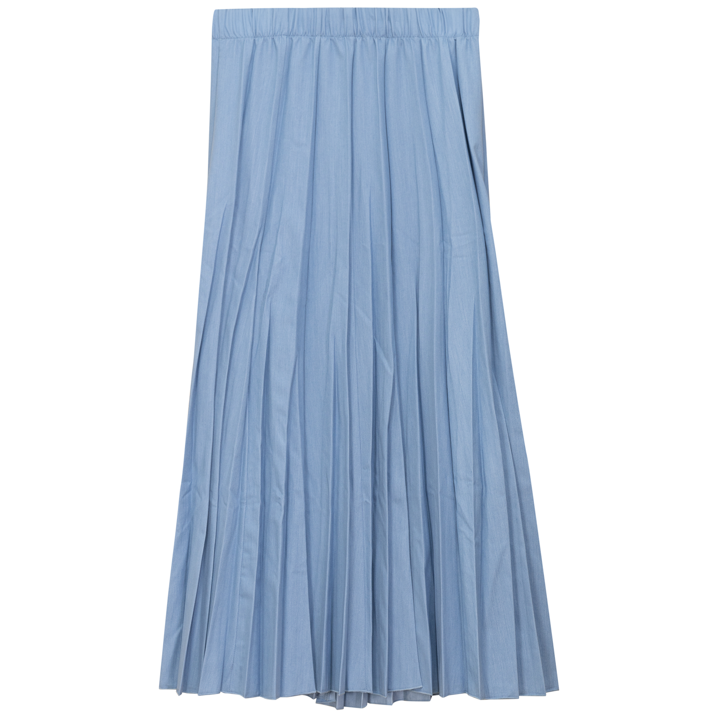 Midi Denim Burst Pleated Skirt
