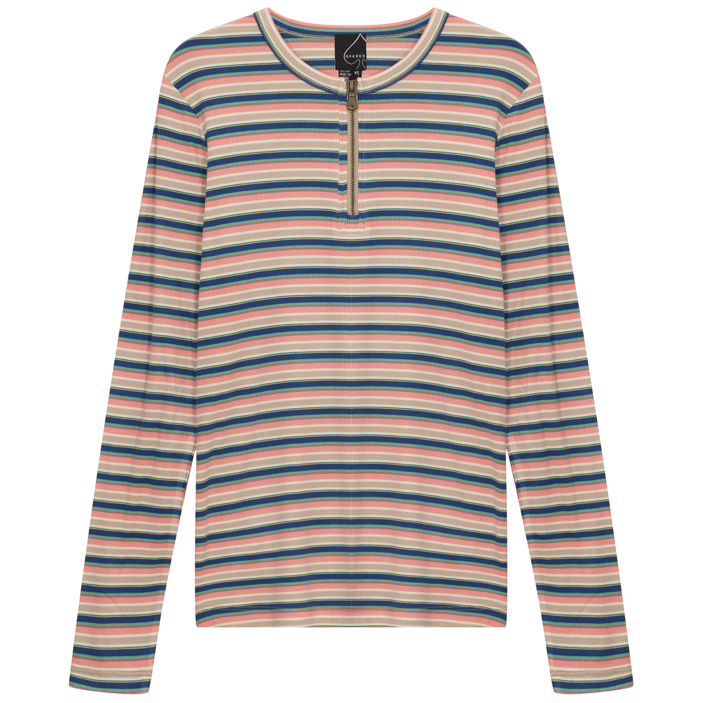 Ribbed Striped Henley Tee