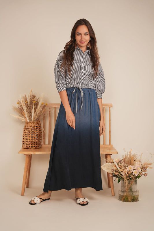 Striped Cropped Bungee Blouse