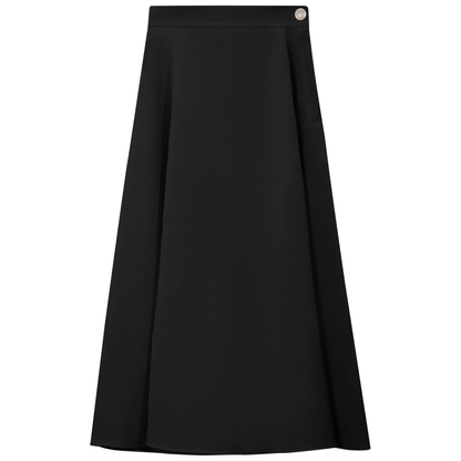 Midi A Line Crepe Skirt