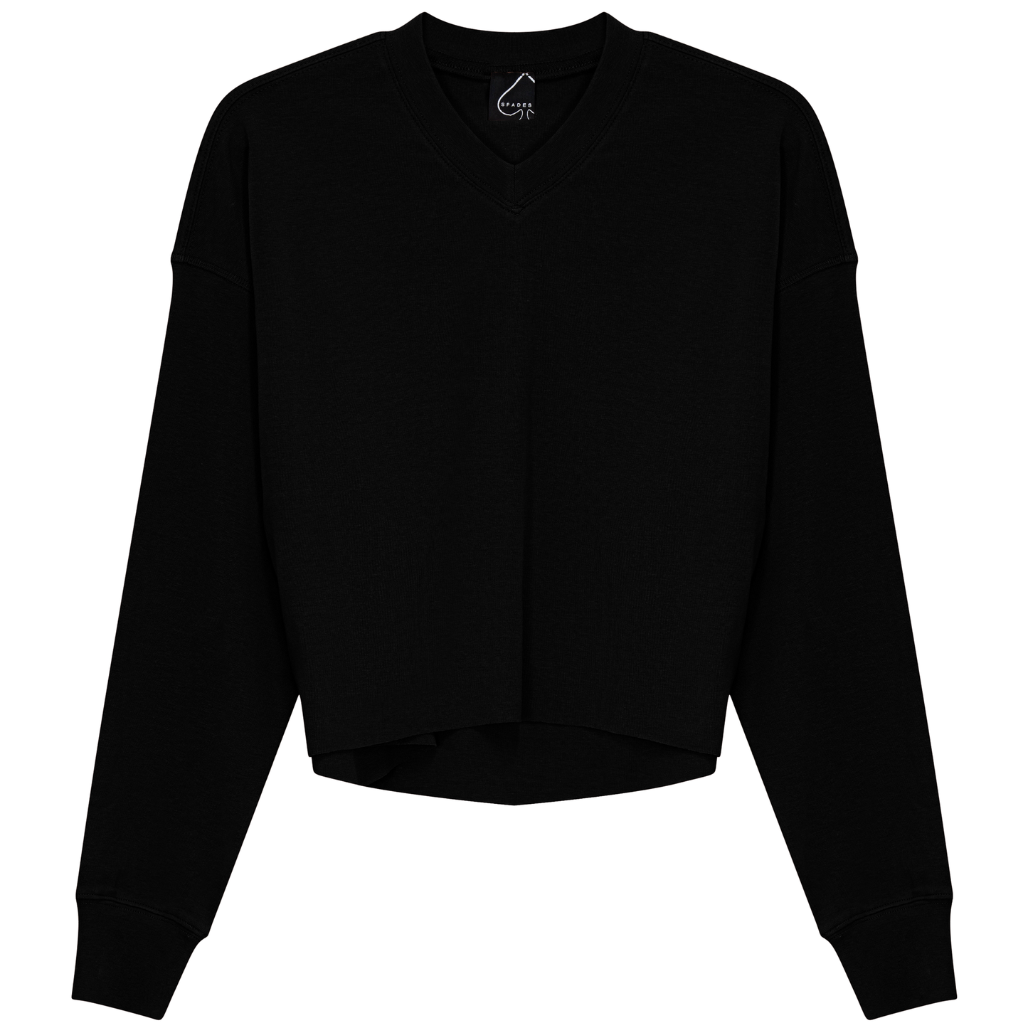 Cropped Cotton V Neck Top