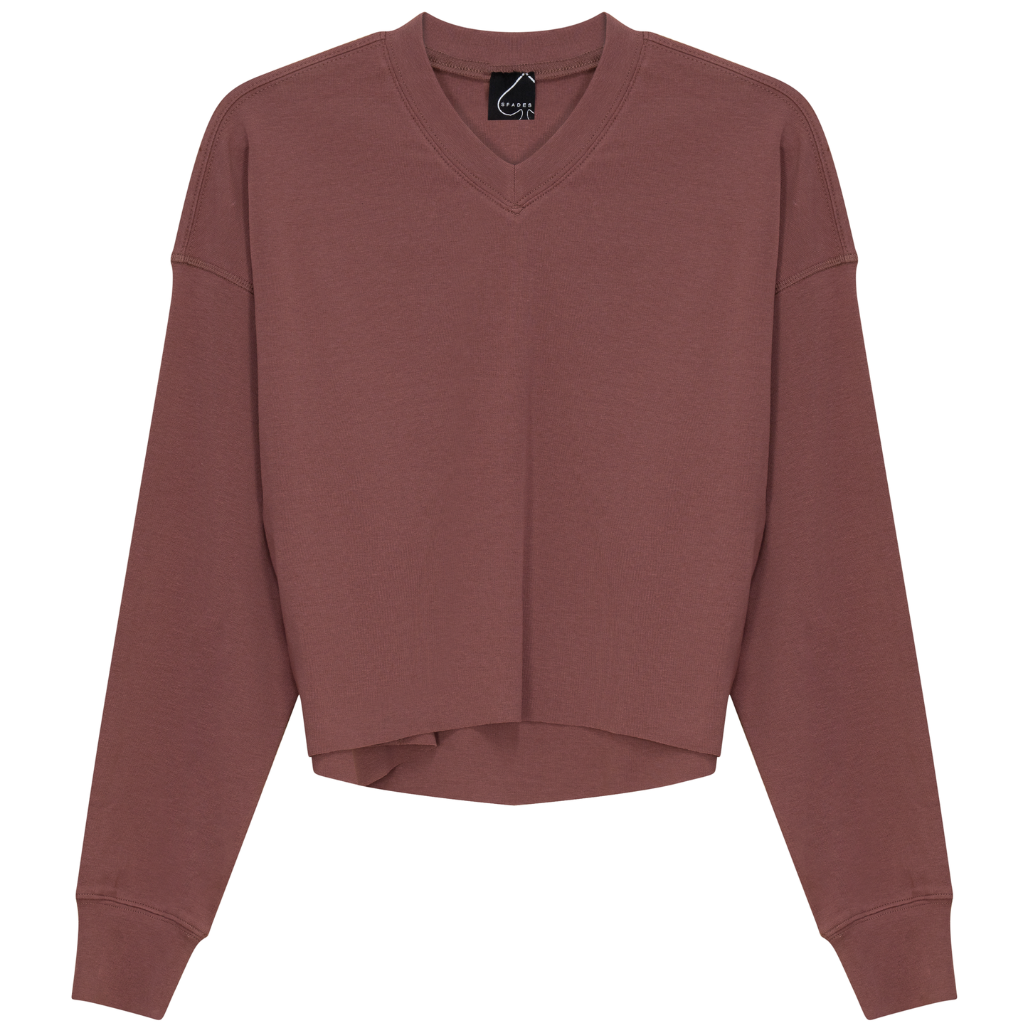 Cropped Cotton V Neck Top