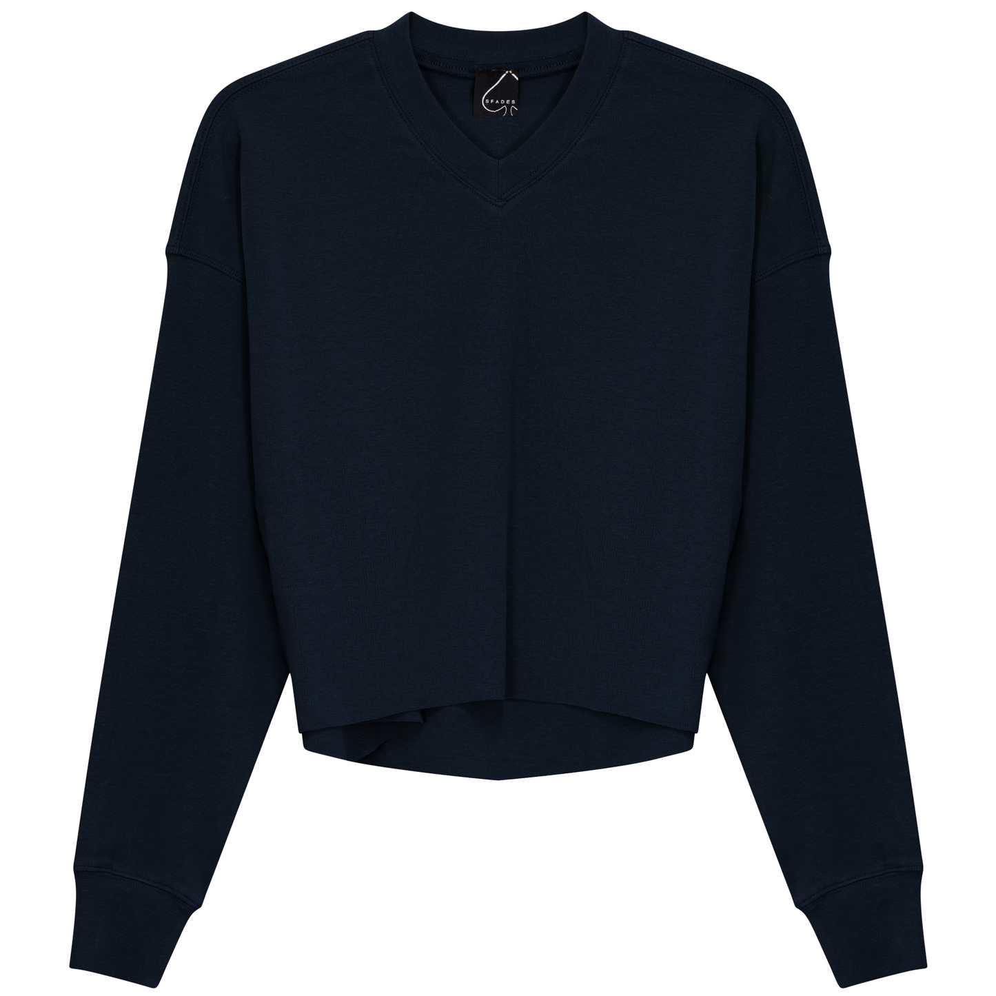 Cropped Cotton V Neck Top