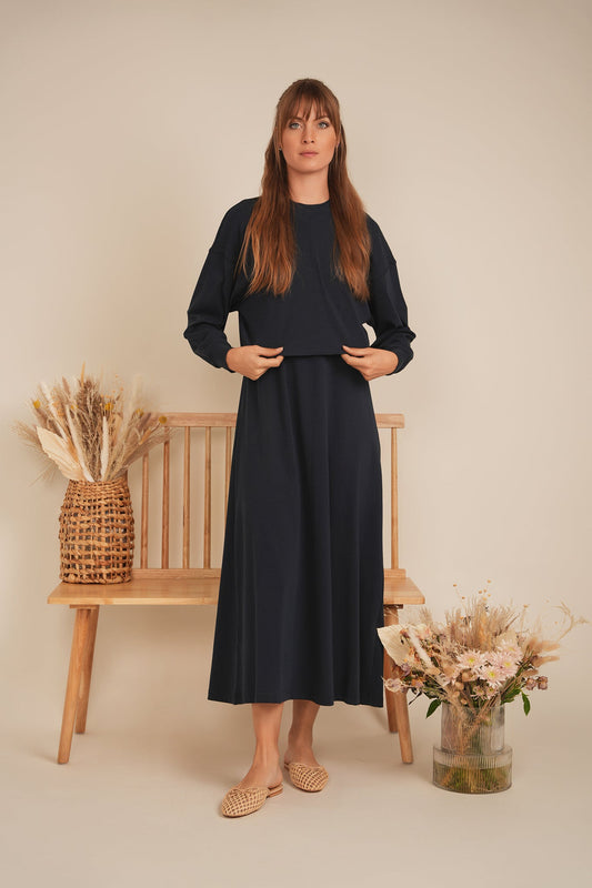 Cropped Cotton V Neck Top