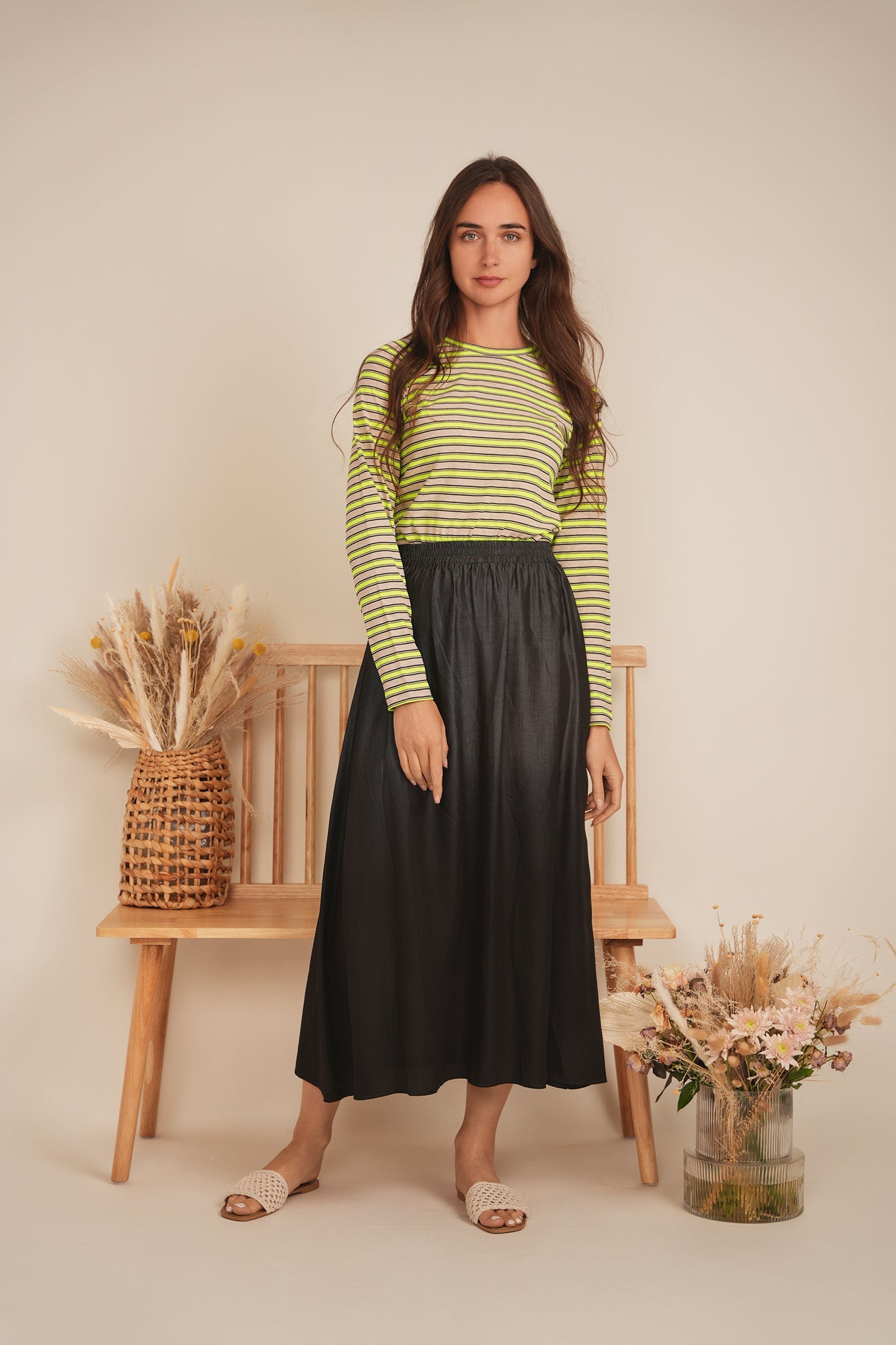 Raglan Sleeve Striped Tee