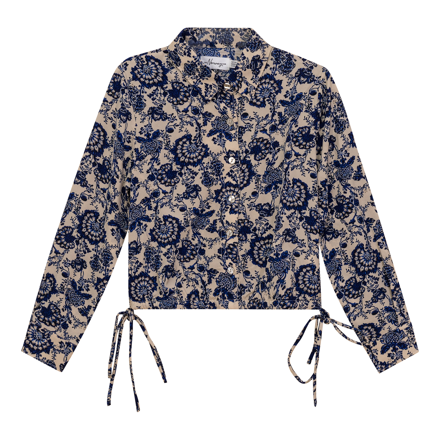 Cropped Printed Chiffon Blouse