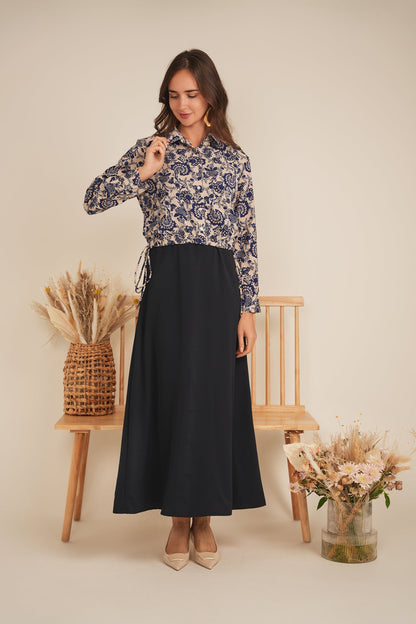 Cropped Printed Chiffon Blouse