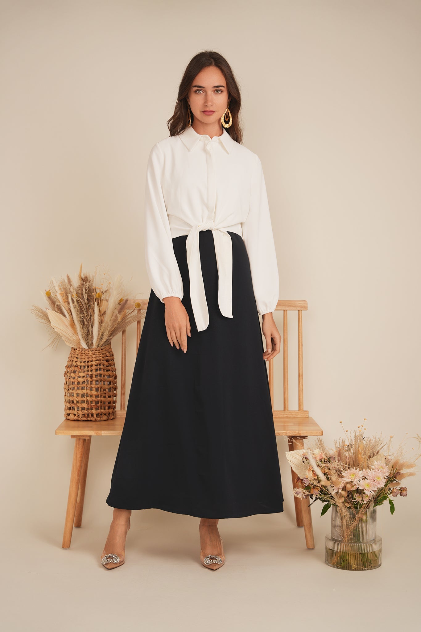 Satin Crepe Maxi Jumper