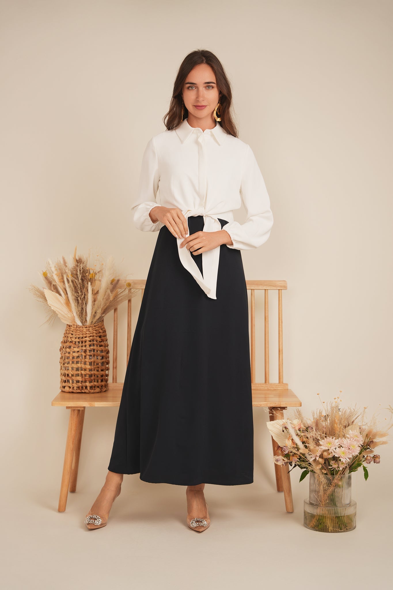 Satin Crepe Maxi Jumper