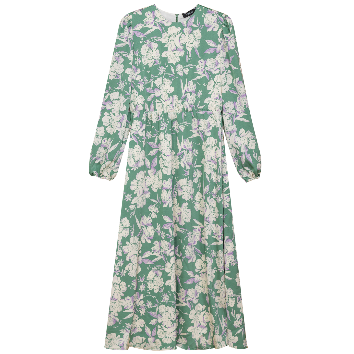 Satin Floral Midi Dress