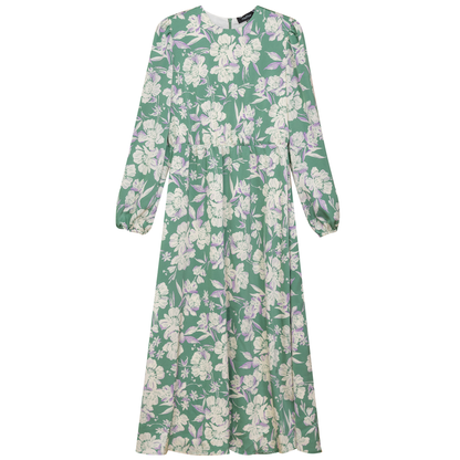 Satin Floral Midi Dress