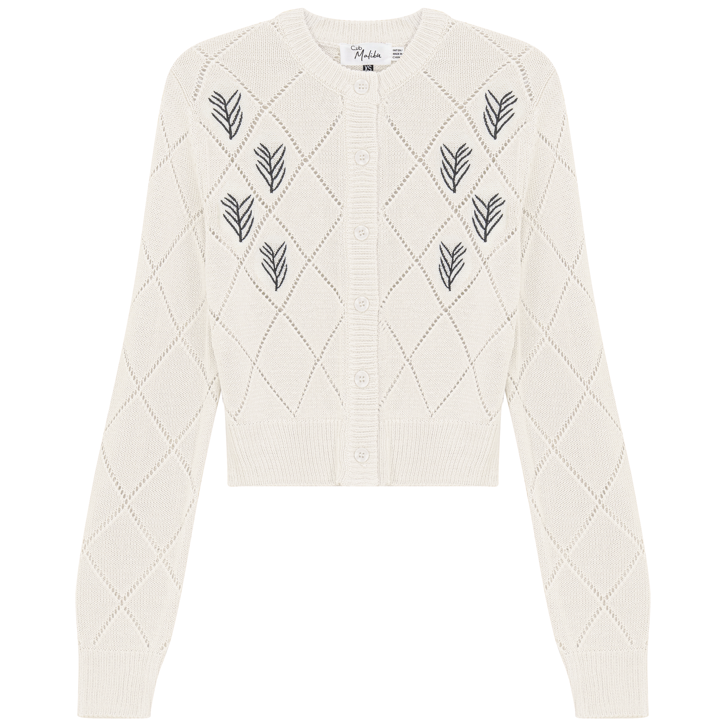 Cropped Crochet Embroidered Cardigan