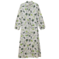 Printed Satin Belted Shirt Dress