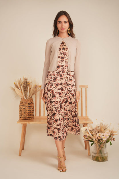 Printed Satin A Line Jumper