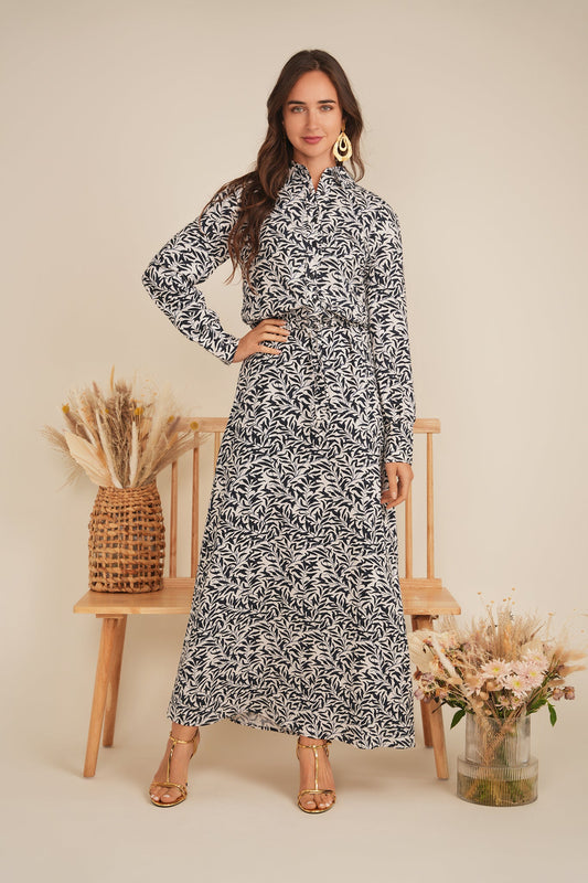 Printed Linen Maxi Jumper