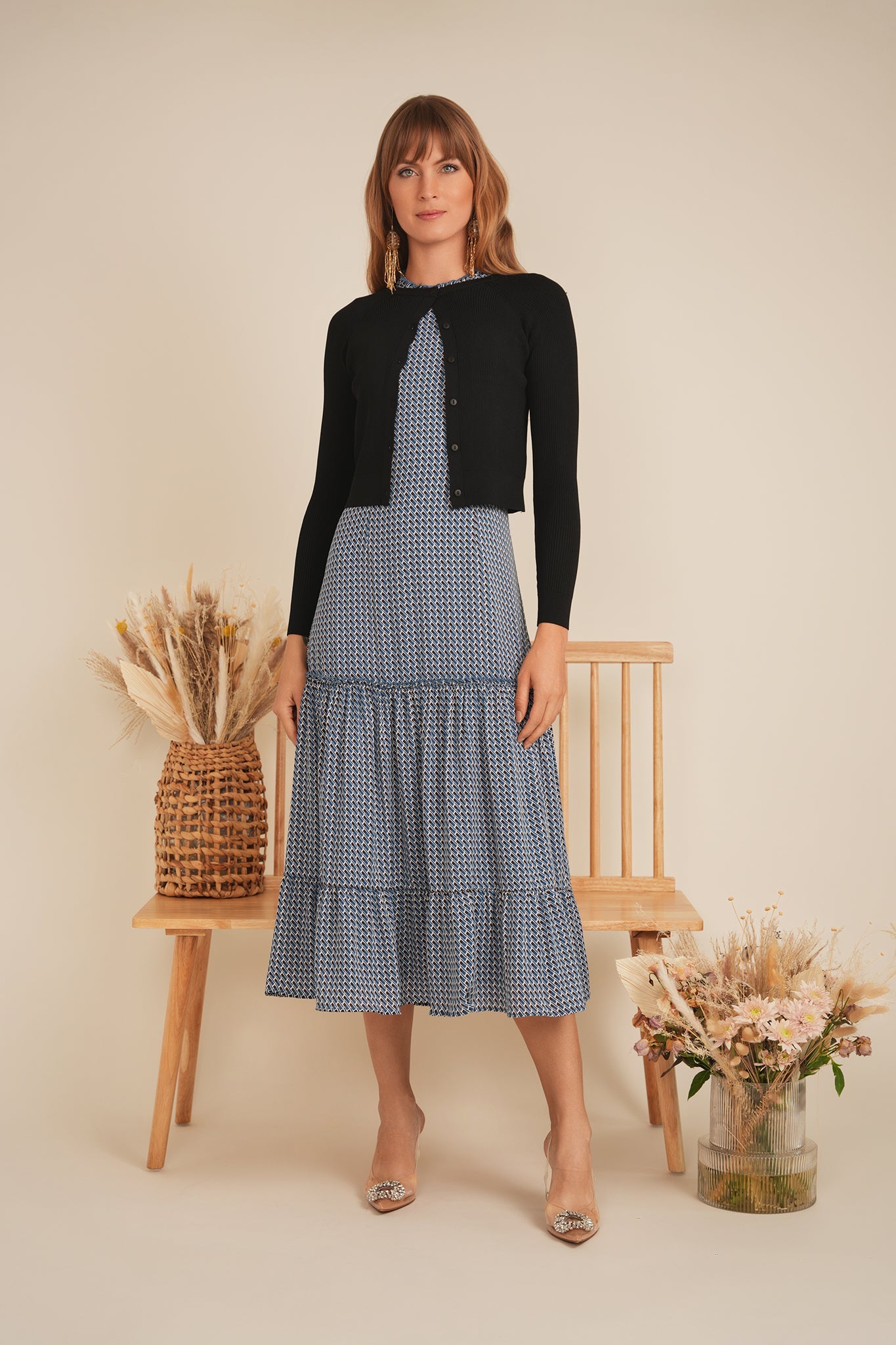 Printed Chiffon Tiered Jumper