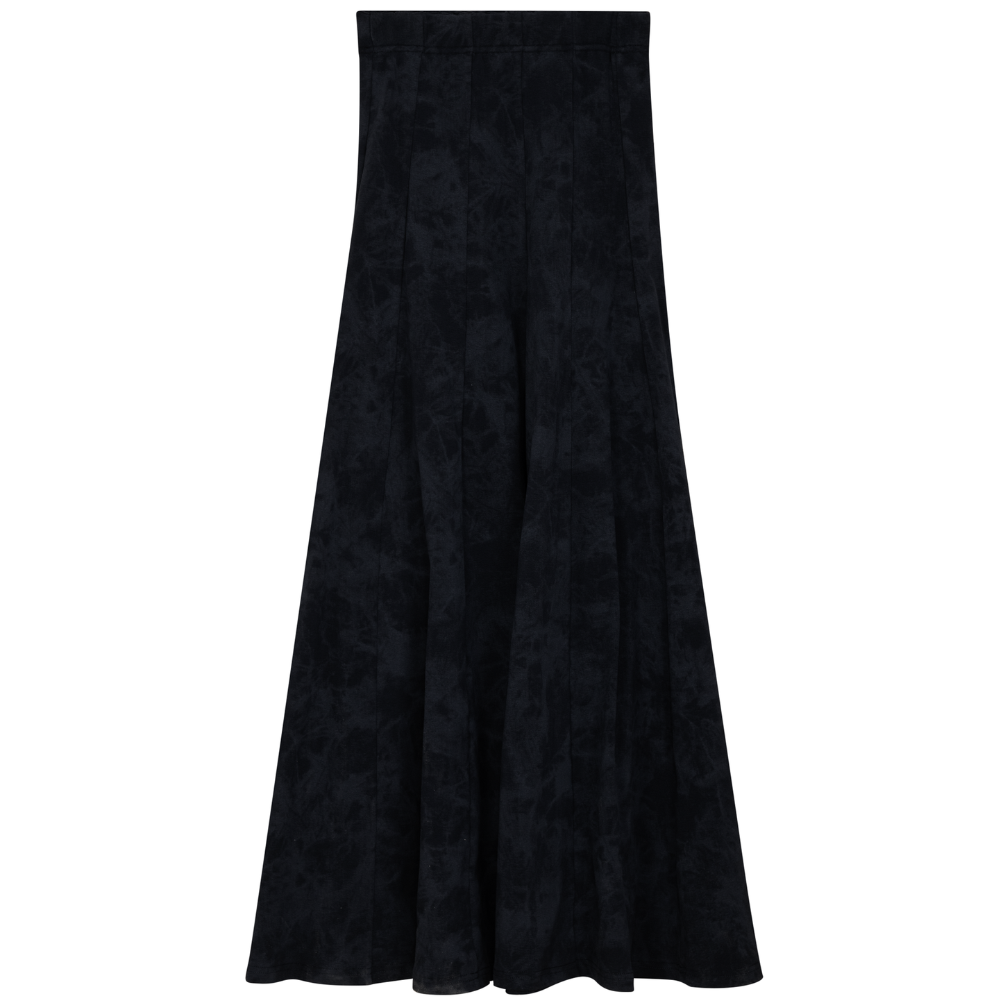 Paneled Acid Wash Maxi Skirt