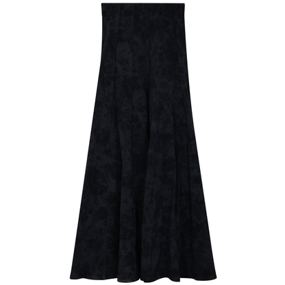 Paneled Acid Wash Maxi Skirt