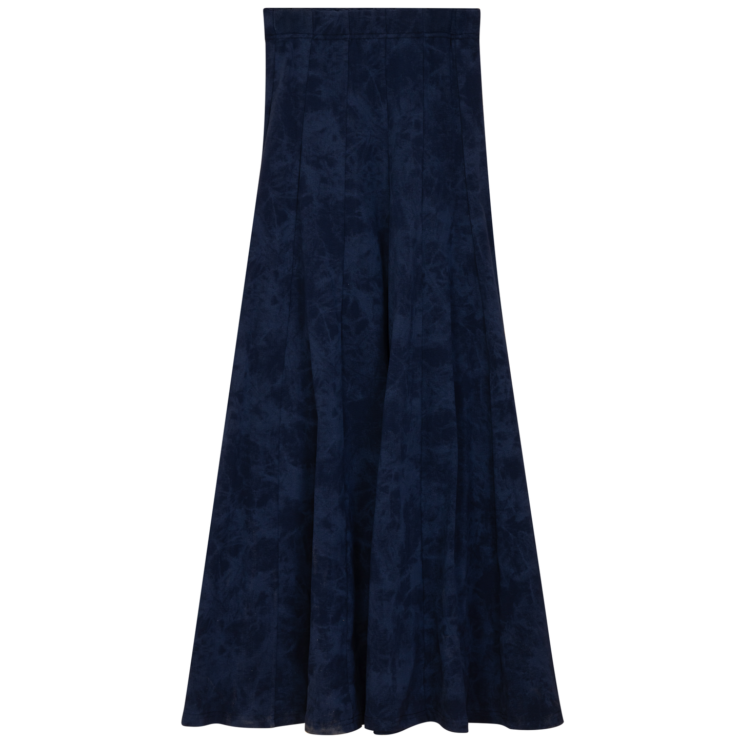 Paneled Acid Wash Maxi Skirt