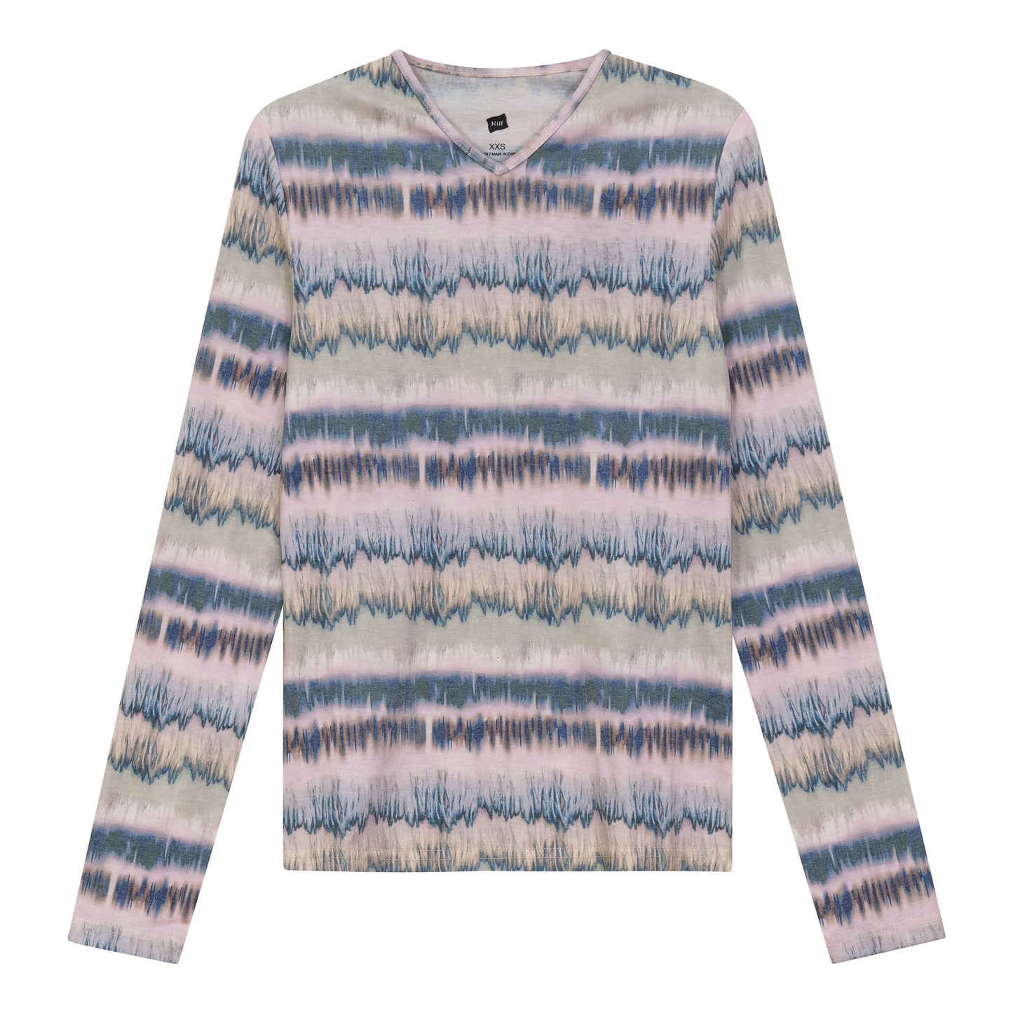 Wave Printed V Neck Tee