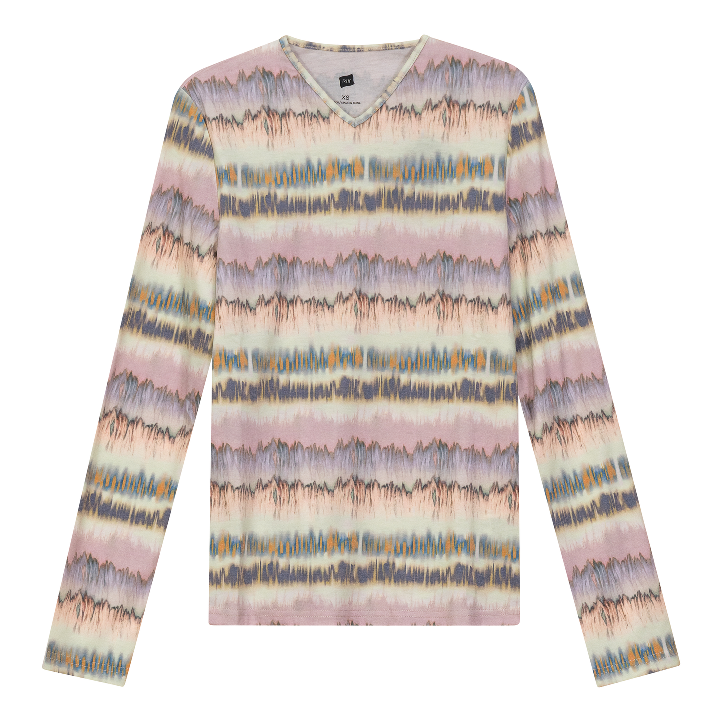 Wave Printed V Neck Tee