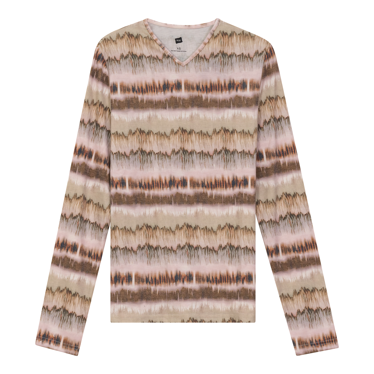 Wave Printed V Neck Tee