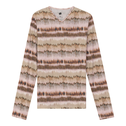 Wave Printed V Neck Tee