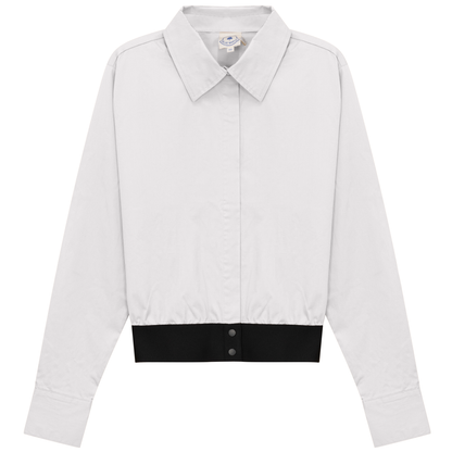 Cropped Cotton Belt Blouse