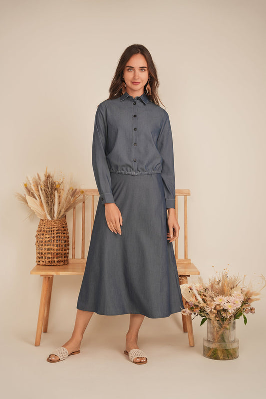 Cropped Chambray Shirt