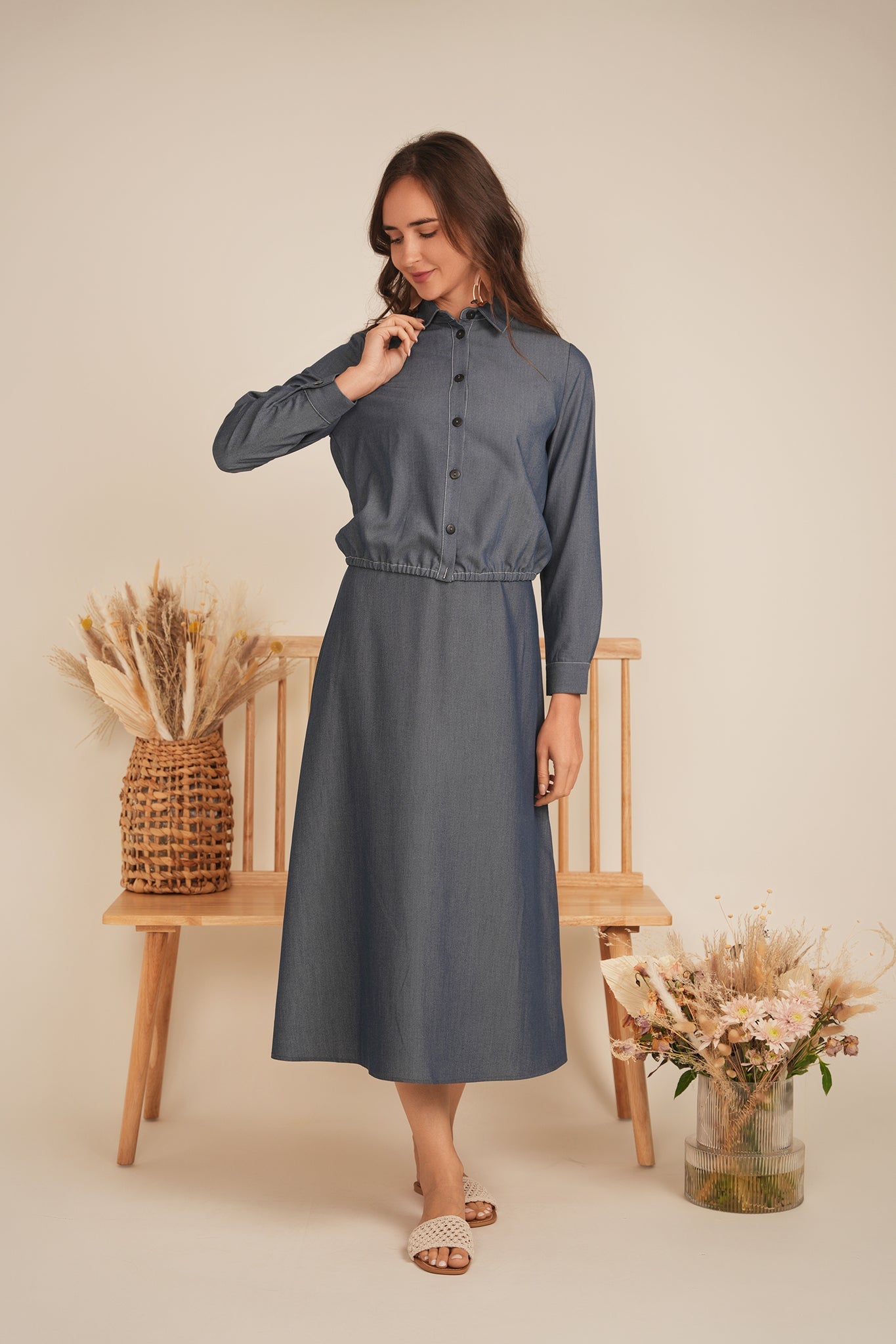 Cropped Chambray Shirt