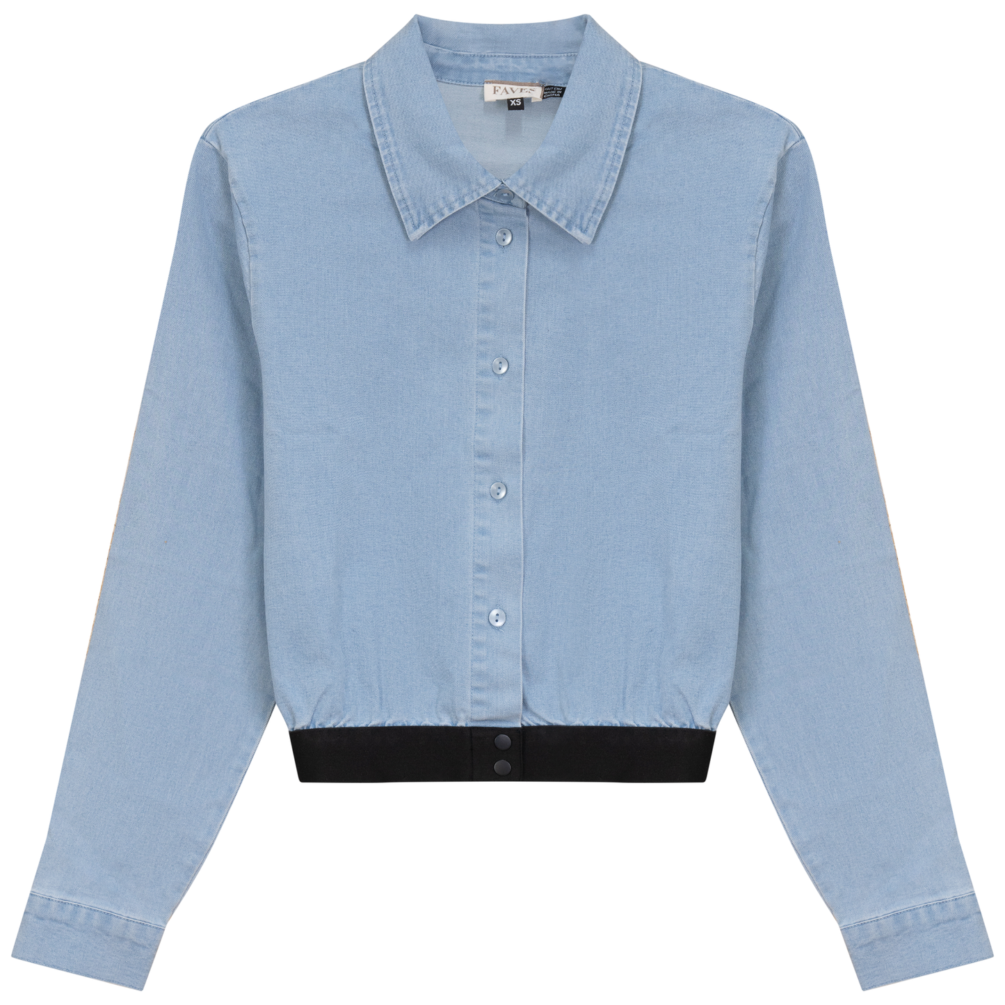 Cropped Denim Elastic Shirt