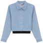 Cropped Denim Elastic Shirt