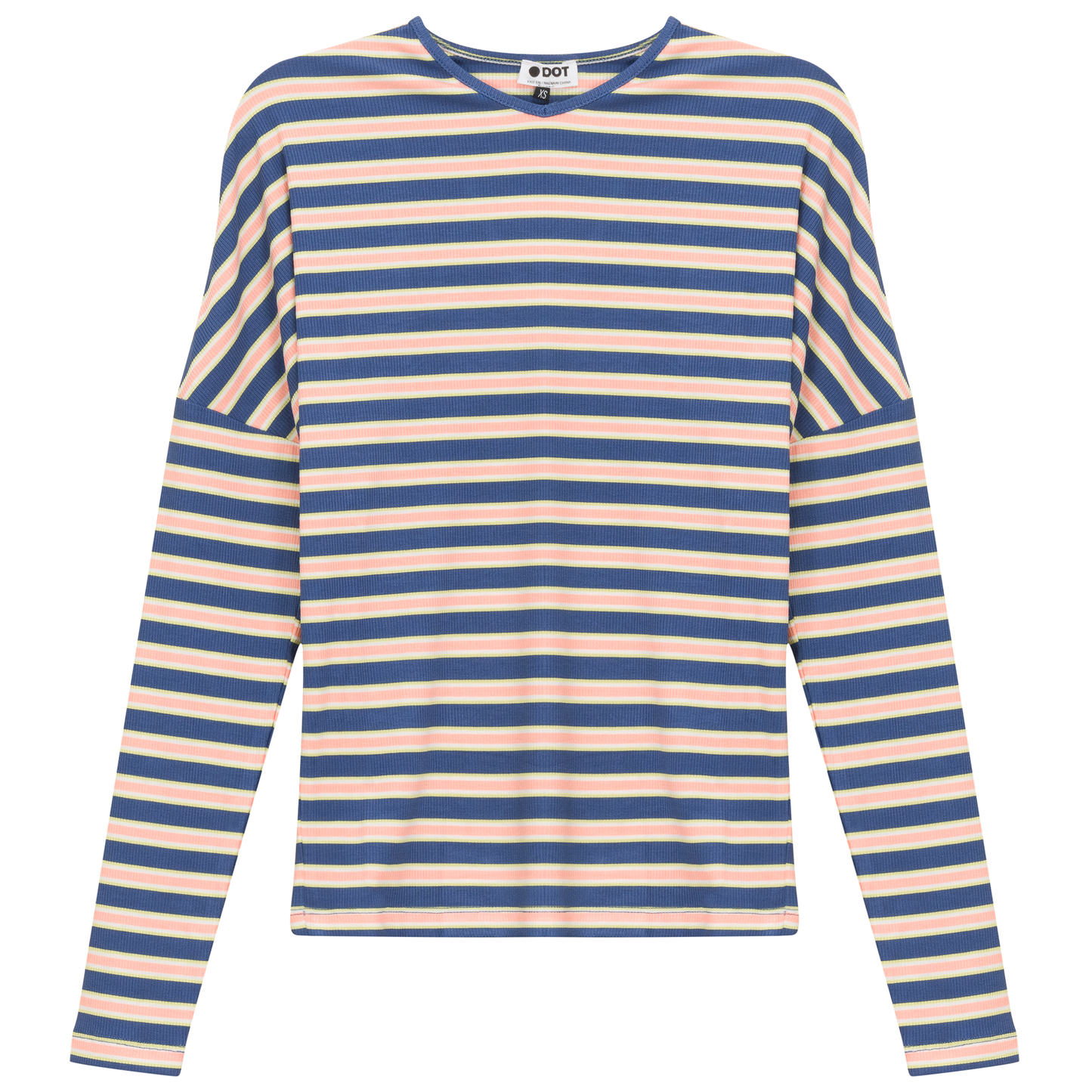 V Neck Dolman Striped Tee