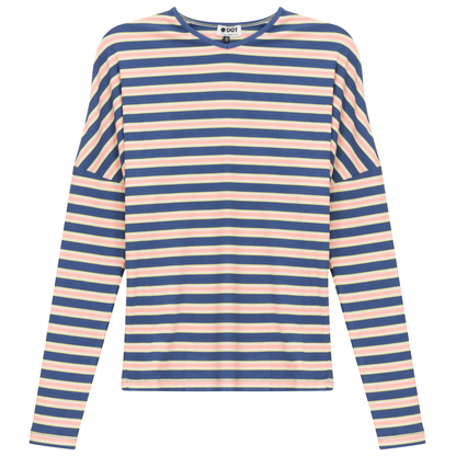 V Neck Dolman Striped Tee