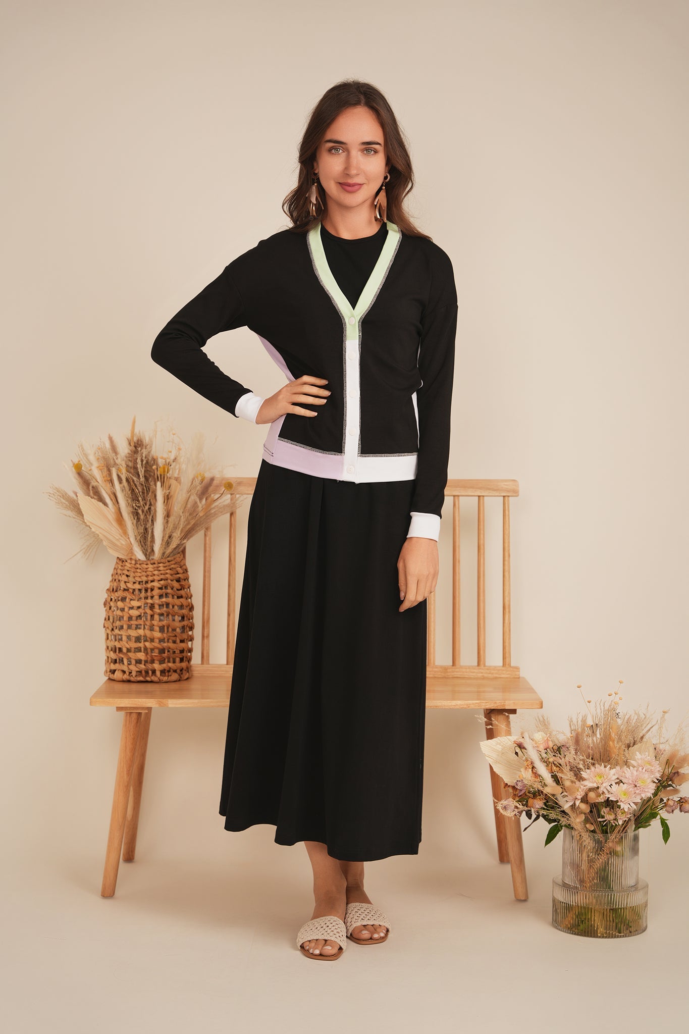 Color Blocked Cardigan