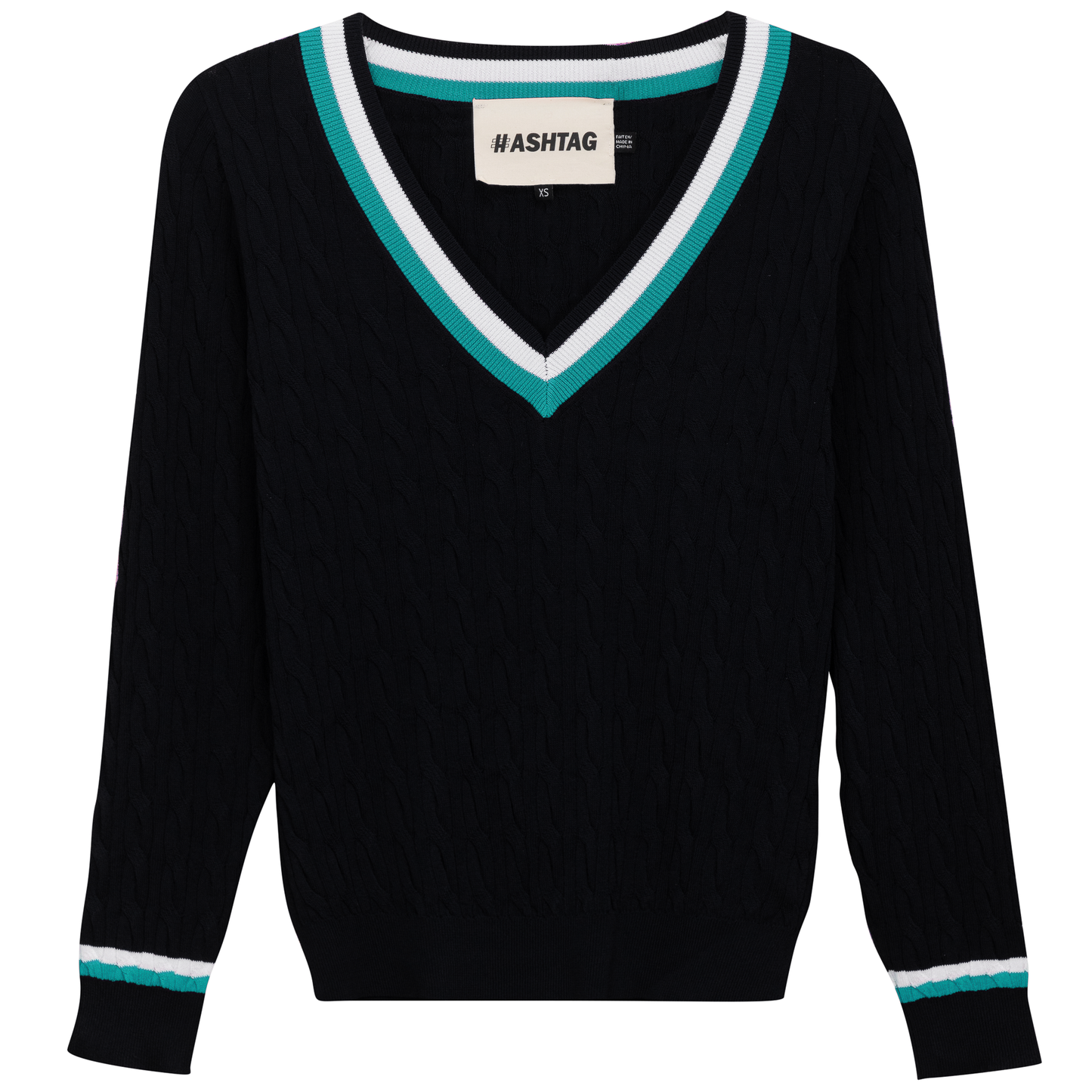 V Neck Cable Sweater