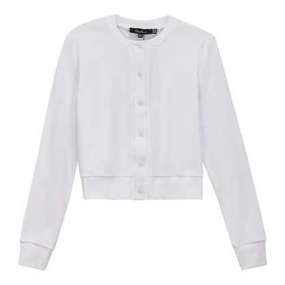 Cropped Ribbed Cardigan