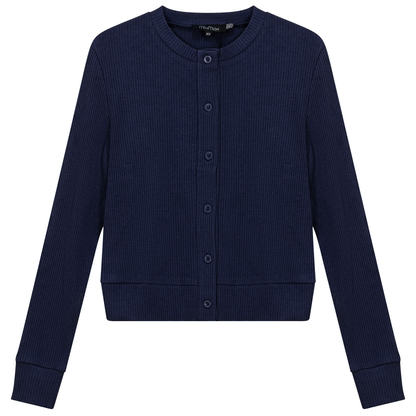 Cropped Ribbed Cardigan