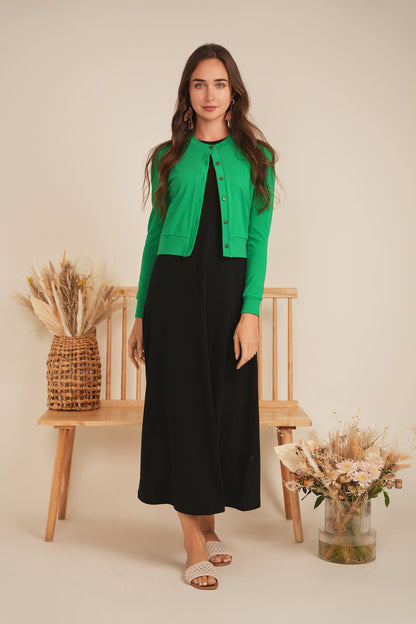 Cropped Ribbed Cardigan