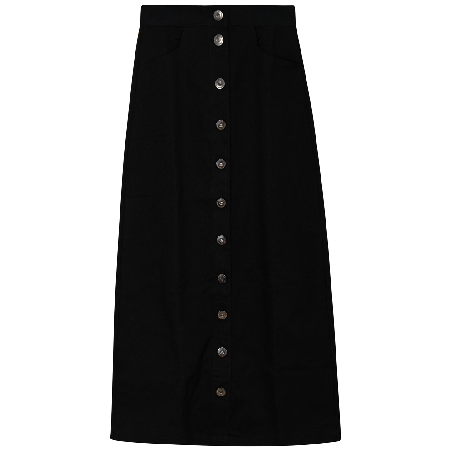 Cotton Maxi Button Skirt