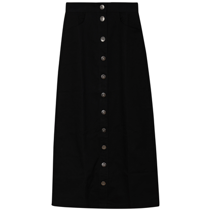 Cotton Maxi Button Skirt