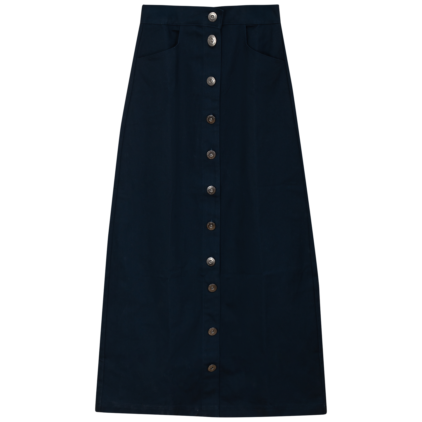 Cotton Maxi Button Skirt
