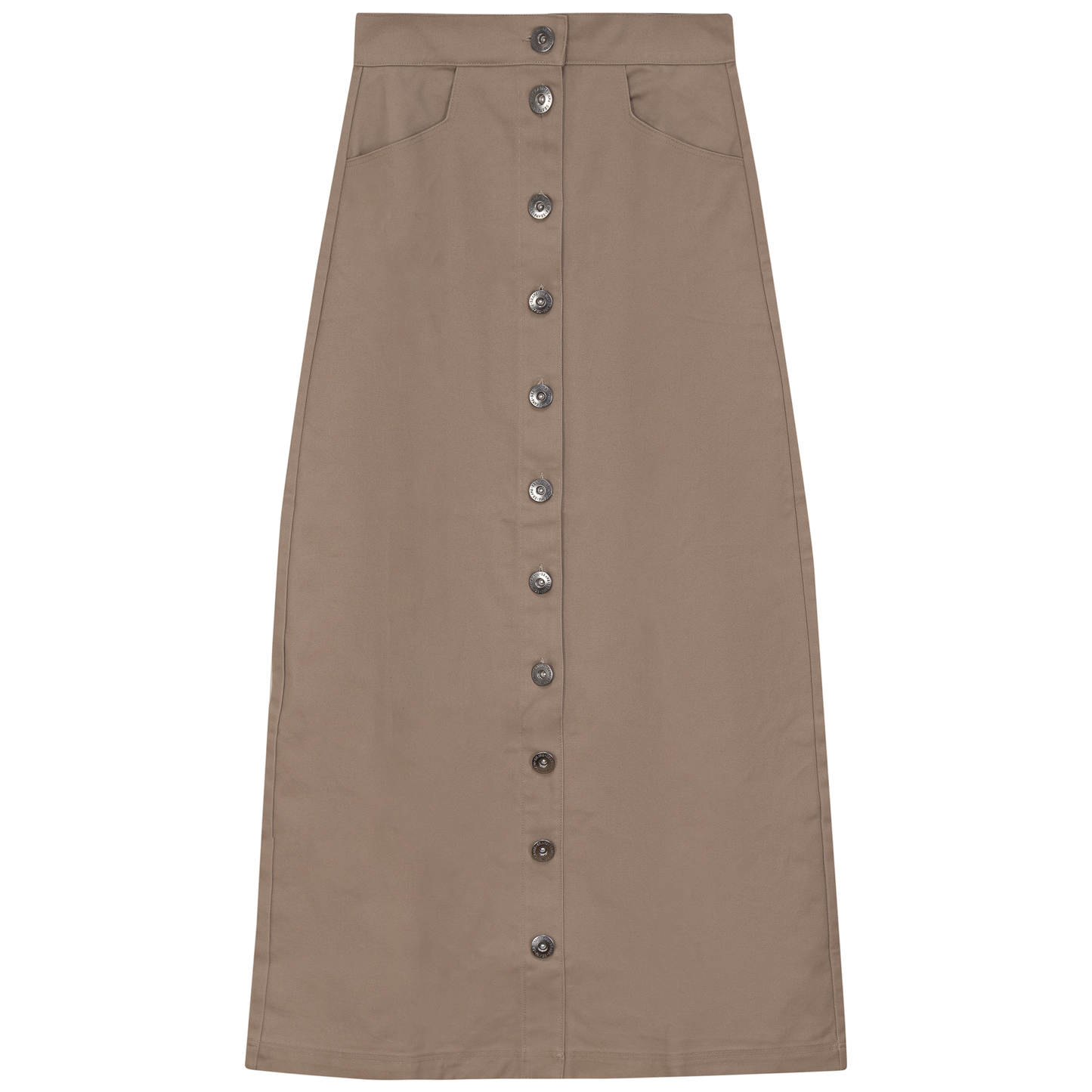 Cotton Maxi Button Skirt