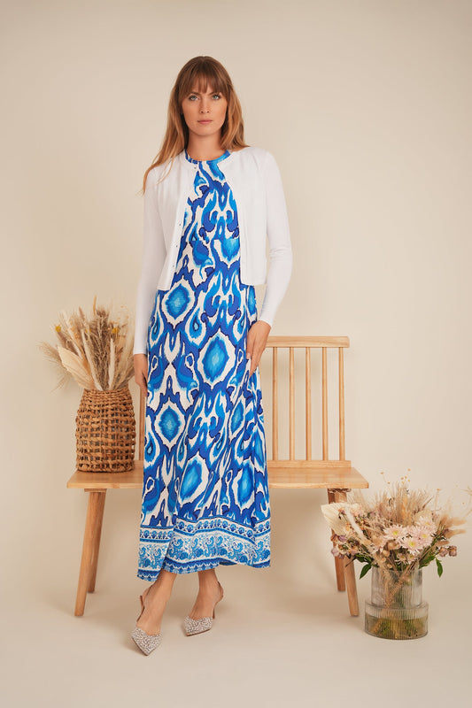 Printed Satin A Line Jumper