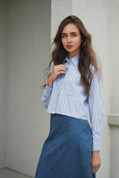 Cropped Stripped Blouse
