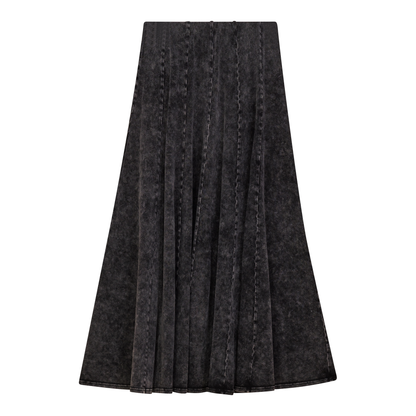 Mineral Wash Panel Midi Skirt