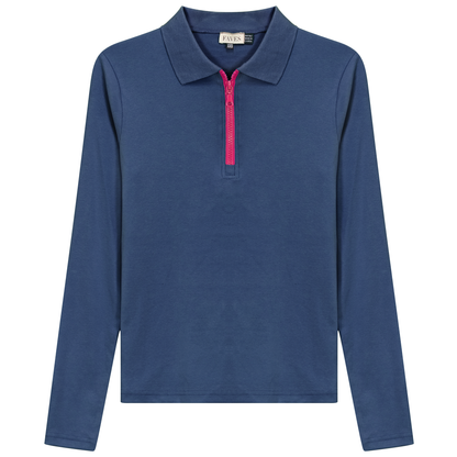 Henley Contrast Zip Tee