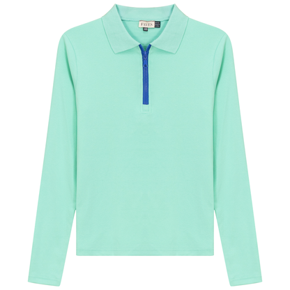 Henley Contrast Zip Tee