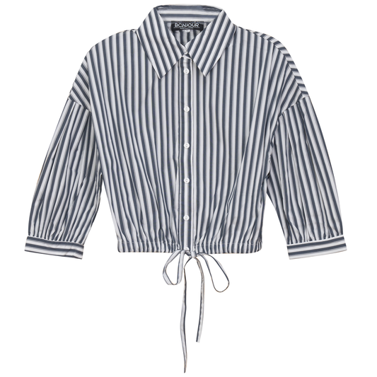 Striped Cropped Bungee Blouse