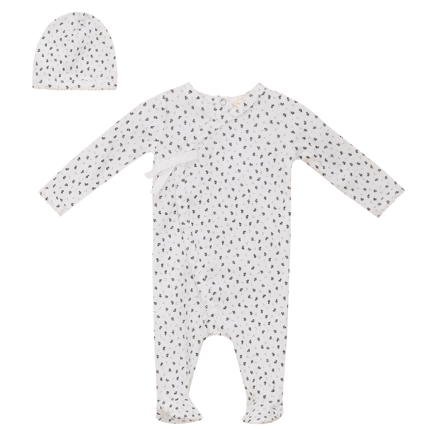 Crinkle Flower Print Onesie Set